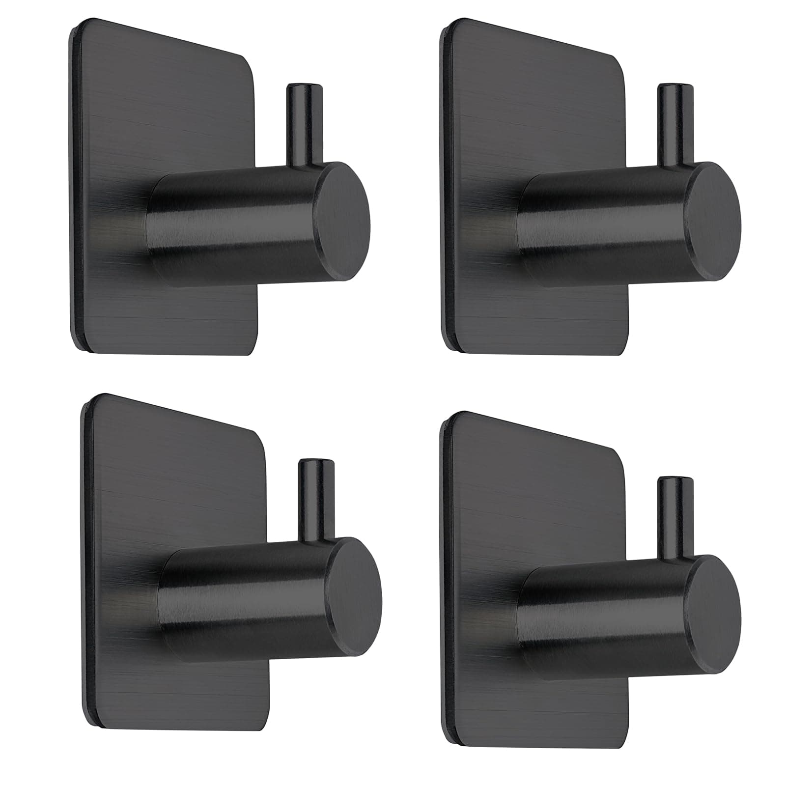 Fotosnow Black Adhesive Towel Hooks Heavy Duty Stick on Wall Hooks Shower Hooks for Bathroom Kitchen Door-4 Packs on Amazon.ae - Price Tracker