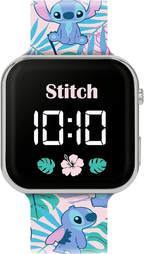 Disney Kids Lilo & Stitch LED Quartz Silicone Strap Blue Watch LAS4091 on Amazon - Best Deal Finder