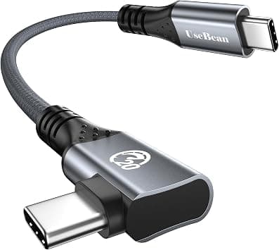 USB C Right Angle Cable 240W 0.3M, Short USB C 3.2 Gen 2X2 20Gbps Data Cable, 4K Video Monitor Cord, PD 3.1 Type C to C Fast Charging Cable for iPhone 16 15 Pro Max Plus Macbook Galaxy S25 S24 على Amazon.ae - متتبع الأسعار