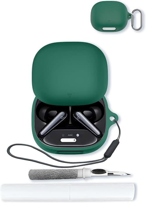 Case for Soundcore Liberty 4 Pro by Anker Noise Cancelling Wireless Earbuds,Soft Protective,Shockproof, BOVUGAC Silicone Case Cover with Keychain & Cleaning Kit & Lanyard-Green on Amazon.ae - Price Tracker