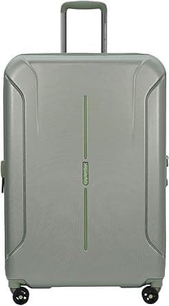 American Tourister Technum Suitcase, Check-In Size 77 cm / 28 inch, 4 Spinner Wheels, Hard Top, Polycarbonate, Urban Green|Dual Tube Pull Handle|Expandable|TSA Lock - 3 Years Global Warranty on Amazon.ae - Price Tracker