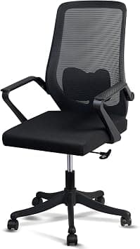 SKY-TOUCH Ergonomic Office Chair | Desk Chair | Computer Chair | Lumbar Support | Height Adjustable | Large Space Padded Seat Cushion|with Tilt Back|Mesh Breathable Backrest|60 * 57 * 112cm,Black on Amazon.ae - Price Tracker