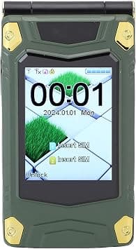Flip Phone Unlocked with Alloy Hinge, Dual Screen 9 Speed Dial Voice Broadcast, 4800mAh Battery, Dual SIM GSM (Green) on Amazon.ae - Price Tracker
