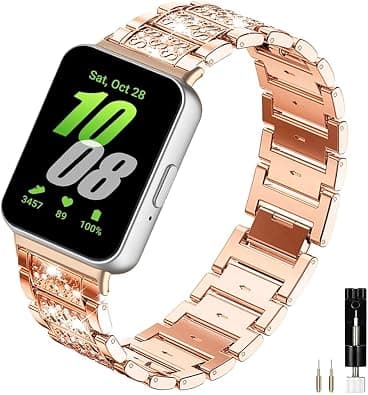 Compatible for Samsung Galaxy Fit 3 Watch Band, Women No Gap Metal Bling Jewelry Replacement Galaxy Fit3 Strap Bracelet Wristband for Galaxy Fit3 SM-R390 Smartwatch - Amazon.sa Price Tracker