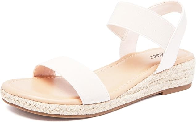 Veittes Women's Platform Wedge Heel Sandals - Open-Toe Adjustable Elastic Strappy, Comfortable Insole, lightweight Rubber Sole, Casual Summer Strappy Sandals. on Amazon.ae - Price Tracker