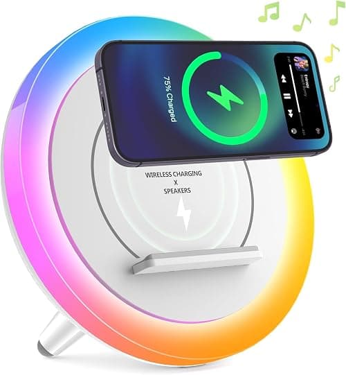 MAKINGTEC Night Light Bluetooth Speaker,Wireless Charger Stand LED Music Lamp,Color Changing Modern Bluetooth Lamp, Best Teenage Girls Boys Gifts/Christmas Gifts for Teen (6.6inch) on Amazon - Best Deal Finder