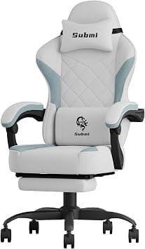 Computer Chair Fabric Gaming Chair, Ergonomic Gamer Chairs with Footrest, Cloth Gaming Chairs for Adults and Teens, Reclining PC Office Chair with Headrest & 3D Armrest, 350 lbs, Light Grey on Amazon.ae - Price Tracker