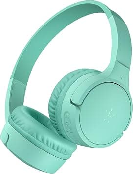 Belkin SoundForm Mini Kids Wireless Headphones with Built-In Microphone, 30H of Playback Time, & Fun Stickers - Over-Ear Headsets for Online Learning, School, Travel, iPhone, iPad, Galaxy - Mint on Amazon.ae - Price Tracker