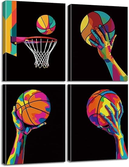 TOCDGOO Inspirational Basketball Wall Art Prints, Creative Basketball Sports Canvas Posters for Boys Room, Living Room, Gym, Office Decoration, Set of 4 - (8"x10" Unframed) on Amazon.ae - Price Tracker