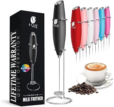 Bean Envy Milk Frother Handheld - Perfect For The Best Latte - Whip Foamer - Includes Stainless Steel Stand - Black على Amazon.ae - متتبع الأسعار