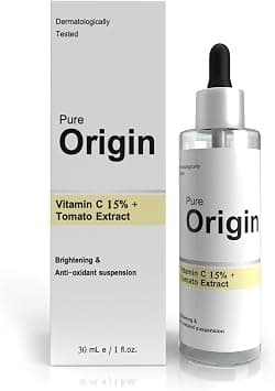 Pure Origin Vitamin C 15% + Tomato Extract Face Serum | for Brightning Skin | Reduces Dark Spots | Protects Against Environmental Damaged Skin | Eco-Friendly | Clinically Validated | 30Ml على Amazon.ae - متتبع الأسعار