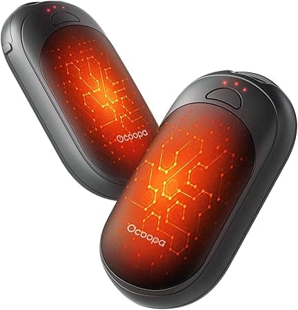 Ocoopa Pack of 2 Electric Hand Warmers, Magnetic, Portable Heating, 5,000mAh, 3 Heating Levels, Compact for Gloves and Pockets, Winter Essentials, Advent Calendar Gifts for Men and Women on Amazon.ae - Price Tracker