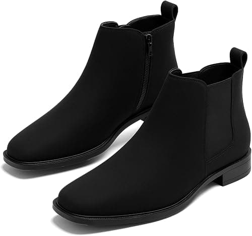 Kraasa THE Ashford – Men’s Stylish Vegan Leather Chelsea Boots with Side Zipper & Elastic Panel, Square Toe Ankle Boot (Tan/Black/Brown) على Amazon.ae - متتبع الأسعار