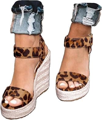 VICKI·VICKI Women's Platform Wedges heels Sandals Wedge Espadrilles Ankle Strap on Amazon.ae - Price Tracker