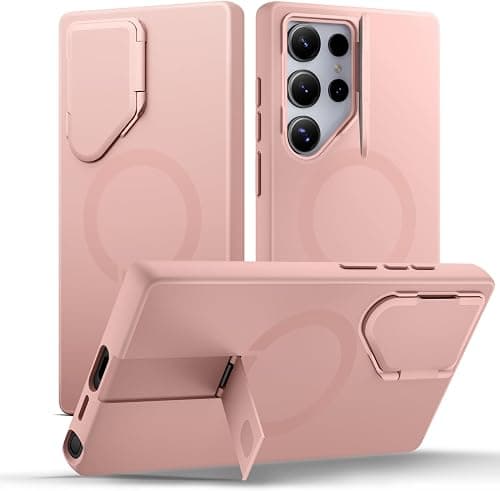 SURITCH Magnetic Case Compatible with Samsung Galaxy S24 Ultra with Camera Cover & Adjustable Metal Kickstand Shockproof Bumper Case Slim Protective Cover for Galaxy S24 Ultra 5G-Dewy Pink on Amazon.ae - Price Tracker