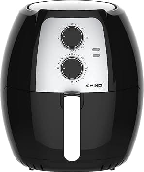 KHIND Air Fryer with 7.7L XL Capacity & 1800W, Non-Stick Pan, Timer & Temperature Control, Healthy Cooking with Up to 80% Less Fat, Auto Shut Down, Ideal for Frying & Roasting, ARF77, 1 Year Warranty on Amazon - Best Deal Finder