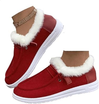 Ladmiple Winter Boots For Women Wide Width Snow Boots Comfortable Slip on Fur Lined Cold Weather Warm Ankle Booties على Amazon.ae - متتبع الأسعار