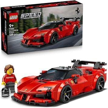 LEGO Speed Champions Ferrari SF90 XX Stradale Sports Car, Building Set for Kids 9+ Years, Race Car Model with Mini Driver Figure, Car Gift for Kids (339 Pieces) 77254 - متتبع أسعار Amazon.sa