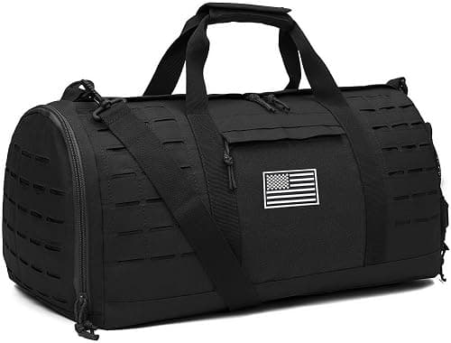 QT&QY 40L Military Tactical Duffel Bag For Men Sport Gym Bag Fitness Tote Travel Duffel Bags Training Workout Bag With Shoe Compartment Basketball Football Weekender Bag, large, Black on Amazon - Best Deal Finder