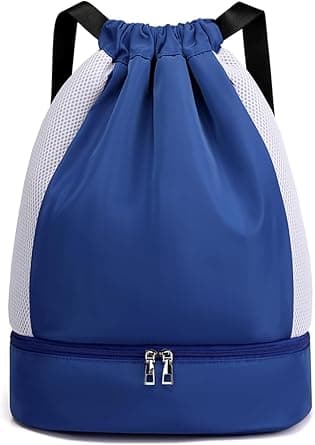 Large Drawstring Backpack Sports Gym Sackpack Basketball Bag String Bag Cinch Beach Swim Bag for Women Men على Amazon.ae - متتبع الأسعار