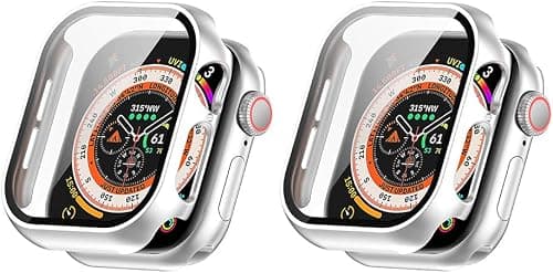 Hard PC Case Compatible with Apple Watch Series 11 42mm with Built in Tempered Glass, 2 Pack All Around Anti-Scratch Protective Case-Silver على Amazon.ae - متتبع الأسعار