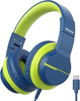 iClever Kids Headphones for School, Volume Limiter 85dBA, Over-Ear Boys Headphones for Kids with Shareport, Wired Headphones for iPad/Fire (Bright Navy Blue) على Amazon.ae - متتبع الأسعار