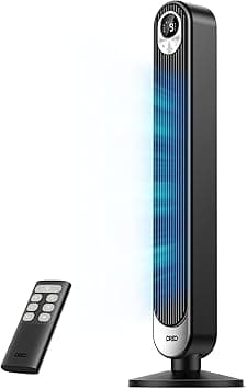 DREO 20dB Quiet 42 Inch Tower Fan, DC Power, 28ft/s Fast Cooling, 9 Speeds 4 Modes, 12H Timer Night Mode, LED Display & Remote, Standing Fan for Home Bedroom Office, Black على Amazon.ae - متتبع الأسعار