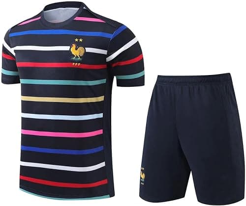 France 24-25 Season Training Kit Set - Premium Replica Jersey Kit - Men's, Youth & Kids Soccer Training Set (T-Shirt, Shorts), Breathable Soccer Sportswear - CS2 on Amazon.ae - Price Tracker