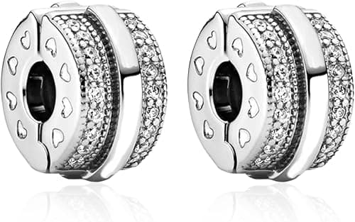 Annmors 925 Sterling Silver Stopper Clip Charms fit Bracelet Necklace Spacer Beads with 5A Cubic Zirconia Christmas Mother's Day Gift for Women on Amazon.ae - Price Tracker