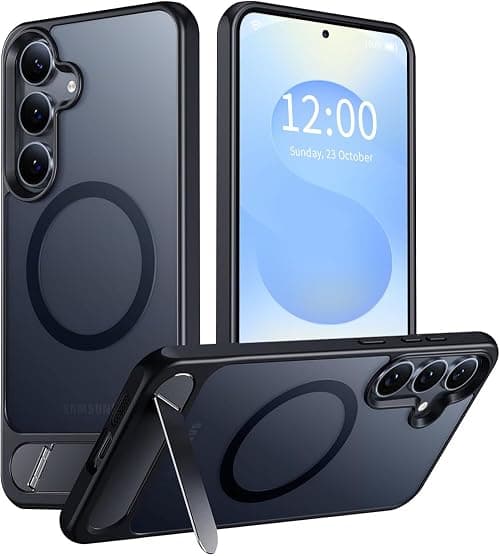 Eligo for Samsung S25 Case, Compatible with MagSafe, Magnetic Cover with Invisible Stand, Shockproof Protection Phone Shell, Matte Kickstand Slim Thin Back Cases for Galaxy S25 5G (Black) on Amazon.sa - Price Tracker