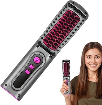 Cordless Hair Straightener Brush, Portable Mini Straightening Brush for Travel, USB Rechargeable, Fast Heating Hot Comb with Negative Ion, Anti-Scald Feature for Women & Men on Amazon.ae - Price Tracker