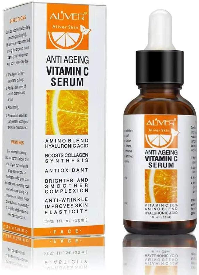Vitamin C Serum for Face with Hyaluronic Acid, Day and Night Vitamin C Serum for Skin, Boost Collagen, Brighten Hydrate & Plump Skin, Anti Aging & Wrinkle Facial Serum on Amazon.ae - Price Tracker
