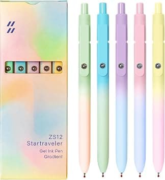 UIXJODO Gel Pens, 5 Pcs Black Ink Pens for Women, 0.7mm Medium Point Smooth Writing Pens with Silicone Grip, High-End Series Metal Clip Retractable Pens for Journaling Note Taking (5 Pcs Pastel) on Amazon.sa - Price Tracker