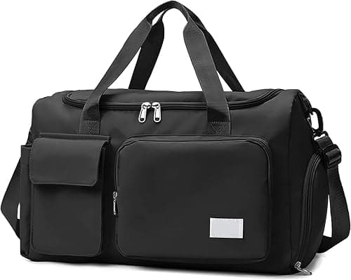 Women Small Gym Duffle Bag, Waterproof Travel Weekender Overnight Tote Bag with Shoe Compartment & Wet Pocket, Lightweight Carry On Sports Bag for Workout Yoga Outdoor (Black) on Amazon - Best Deal Finder