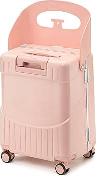 KASTWAVE 4-Wheel Carry on Luggage with Seat for Kids, Travel Suitcase with Adjustable Handle and Hard Body, rideable luggage with Child Seat Design for Travel (22 Inch, Pink) on Amazon.ae - Price Tracker