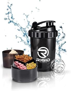 Protein Shaker - Leak-Proof Shaker with Compartments for Powder & Pill Storage - Transparent Cup & Healthy BPA Free Bottle - Ideal for Hydration (Black Transparent - 17oz/500ml) on Amazon.ae - Price Tracker