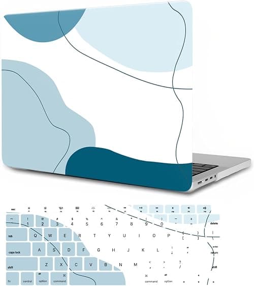 Compatible with MacBook Pro 15 inch Case 2015 2014 2013 2012 Release Model A1398 with Retina Display, Protective Plastic Hard Color Printing Case Cover and Keyboard Skin, Blue & White on Amazon.ae - Price Tracker