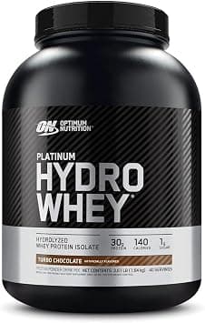 Optimum Nutrition (ON) Platinum Hydrowhey Protein Powder, 30 Grams of Protein for Muscle Support & Recovery, 100% Hydrolyzed Whey Protein Isolate Powder - Chocolate, 3.61 Lbs, 40 Servings (1.64 KG) - متتبع أسعار Amazon.sa