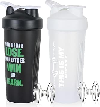 Proetin Shaker Bottle BPA-Free Leak Proof Water Gym Cup 2PC على Amazon.ae - متتبع الأسعار