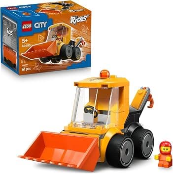 LEGO City Rides – Construction Loader 60483 | Excavator Building Set, Worker Junior Minifigure, Party Bag Filler, Gift for 5+ Year Old Boys & Girls, 61 Pieces - متتبع أسعار Amazon.sa