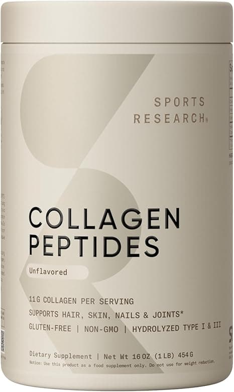 Sports Research Grass-Fed, Certified Paleo Friendly, Non-GMO and Gluten-Free Unflavored Collagen Peptides Powder (16 oz) pack may vary on Amazon.ae - Price Tracker