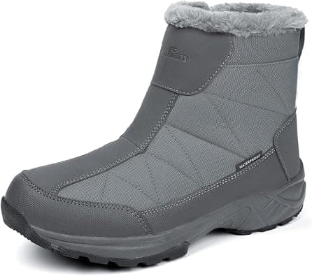 SILENTCARE Men's Warm Snow Boots, Fur Lined Waterproof Winter Shoes, Anti-Slip Lightweight Ankle Boot على Amazon.ae - متتبع الأسعار