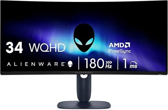 Alienware 34 Curved Gaming Monitor – AW3425DWM - 34-inch WQHD 180Hz 1ms Display, 1500R, AMD FreeSync Premium, VESA AdaptiveSync. على Amazon.ae - متتبع الأسعار