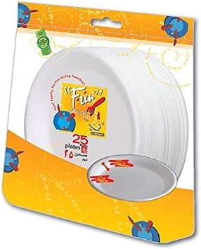 FUN BY AL BAYADER فن ® Everyday Disposable Thermocol Foam Plate 9 inch, Pack of 25 on Amazon.ae - Price Tracker