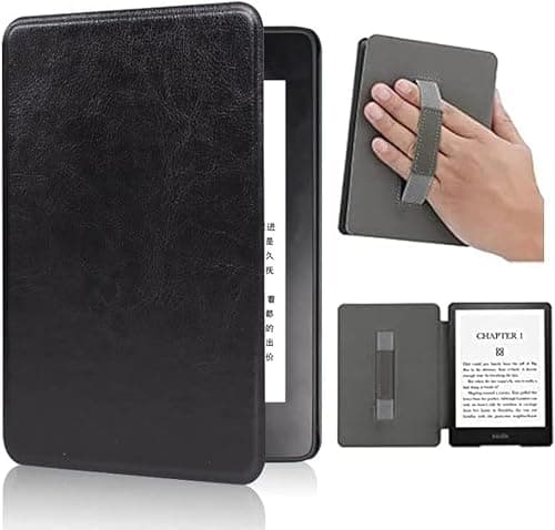 Compatible for Kindle Paperwhite 12th Gen 2024 Released Case 7”, Auto wake/sleep, Hand Strap, PU leather Flip Cover for 7” KPW6 E-reader (Black, 7") on Amazon.ae - Price Tracker