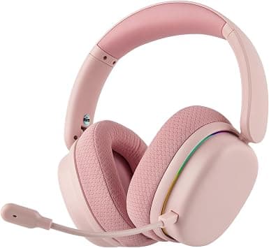 EPOMAKER X AULA G7 Pro Wireless Gaming Headset, Dual Mode BT5.3 & 2.4GHz, 7.1 Surround Sound, 80+ Hour Battery, RGB Light, with Noise Canceling Mic for PS5, PS4, Switch, PC (Pink) | 7.1 Surround Sound, 80+ Hour Battery, RGB Light, with Noise Canceling Mic for PS5, PS4, Switch, PC (Pink) على Amazon.ae - متتبع الأسعار