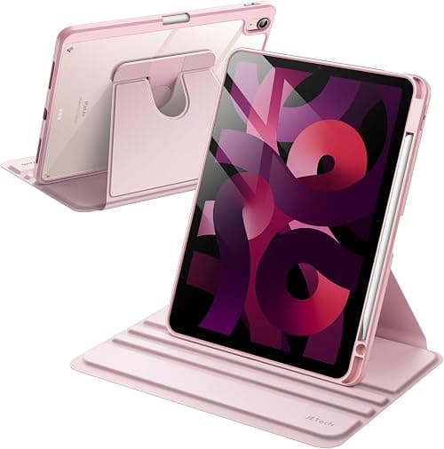 JETech 360° Rotating Case for iPad Air 11" M4/M3/M2 & iPad Air 5/4, Pink | Cover for iPad Air 11" (2026-2024) & Air 5/4 10.9" (2022/2020), Multi-Angle Stand, Clear Back, Pencil Holder on Amazon.ae - Price Tracker