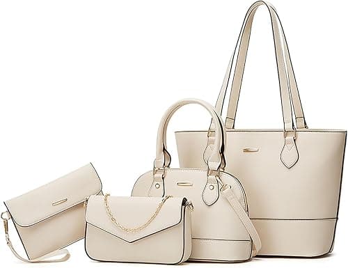 Women Fashion Handbags Wallet Tote Bag Shoulder Bag Top Handle Satchel Purse Set 4pcs on Amazon.ae - Price Tracker