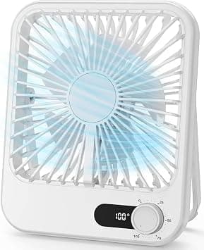 PlanetEase Portable Desk Fan, Small USB Rechargeable Fan Quiet Air, with Battery Level LED Dispaly, Adjustable Speed, Mini Personal Fans for Home Beach Camping Travel Office Desk Accessories on Amazon.ae - Price Tracker