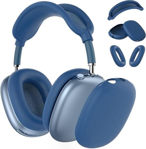Silicone Case Cover for AirPods Max Headphones, Ear Pad Case Cover/Ear Cups Cover/Headband Cover for AirPods Max (2024/2020),Accessories Soft Silicone Skin Protector for Apple AirPods Max (USB-C),Blue على أمازون - دليلك لأفضل العروض